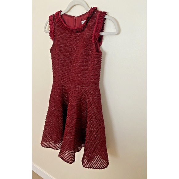 David Charles Black Label Red Sparkle Tweed Party Dress Size 12 Formal Christmas - Picture 11 of 11